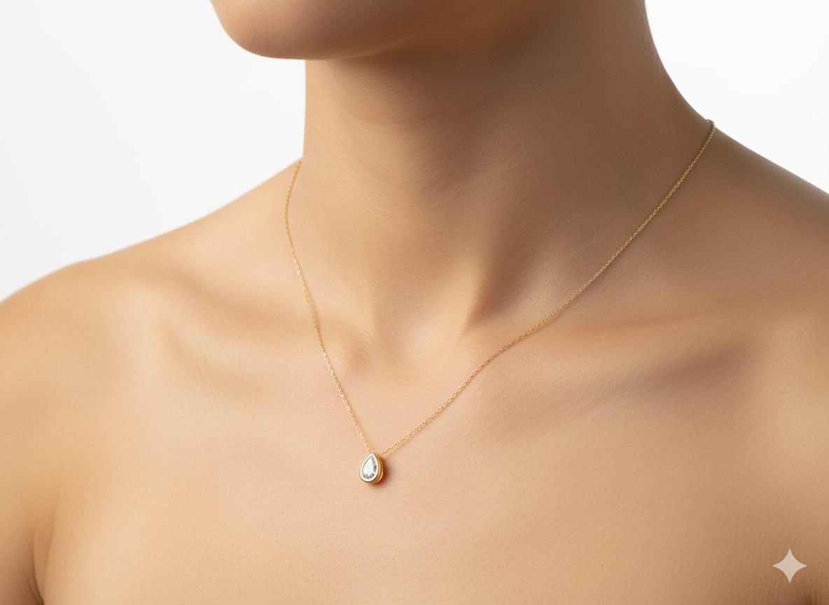 Golden Tear Necklace
